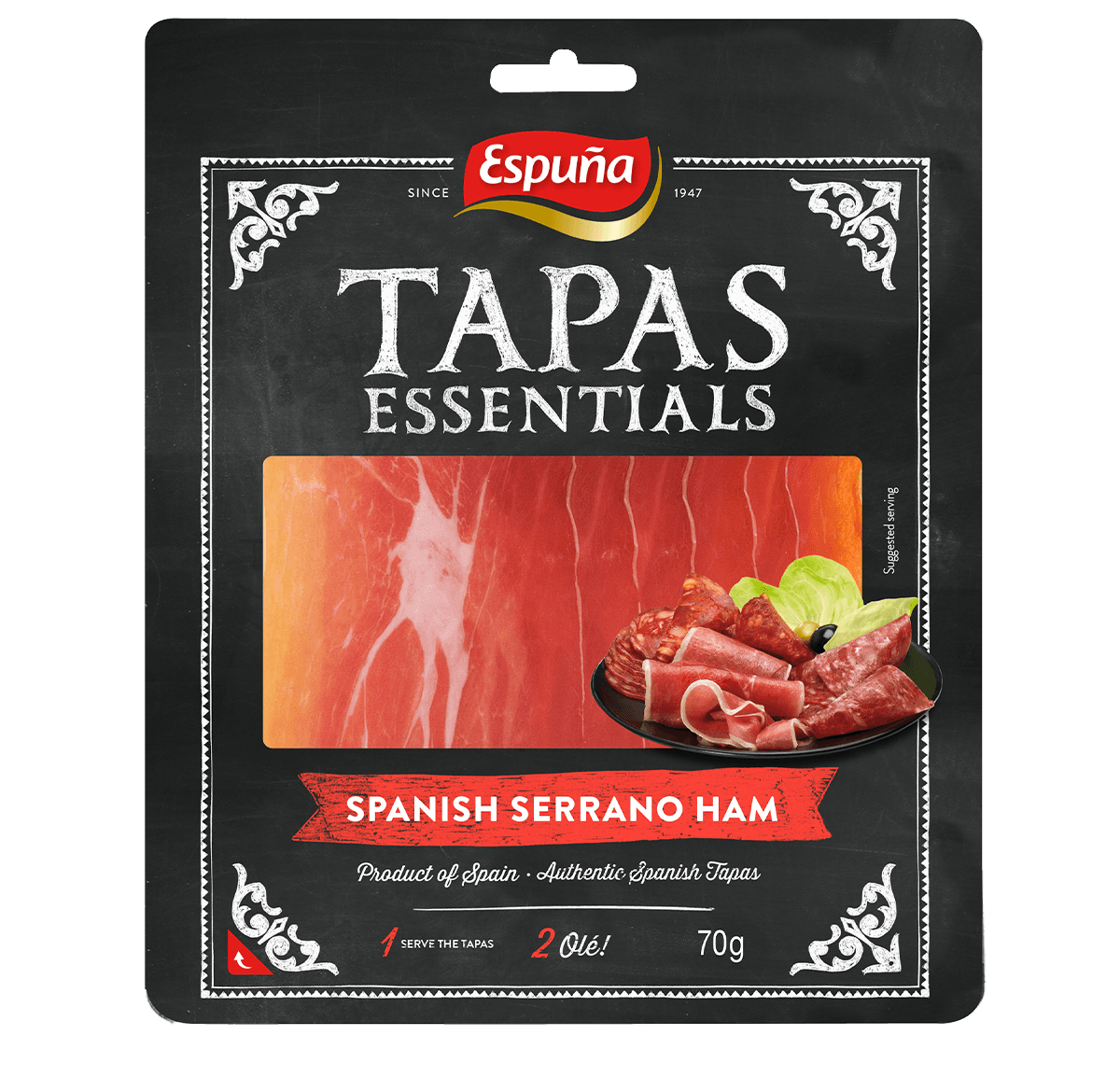 Serrano ham thin slices 70g