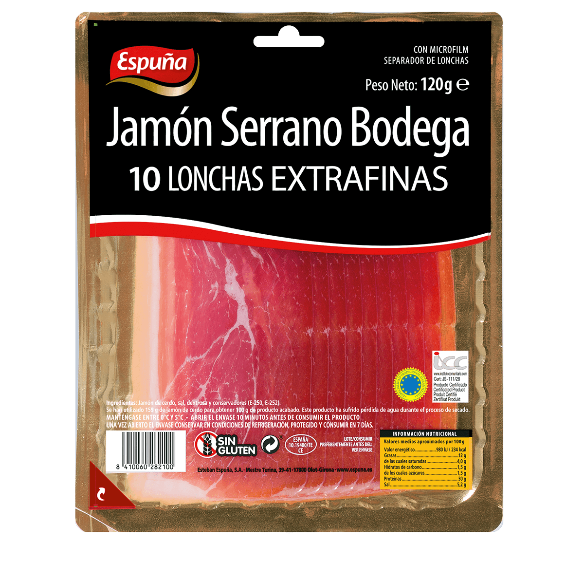 Serrano ham thin slices 120g