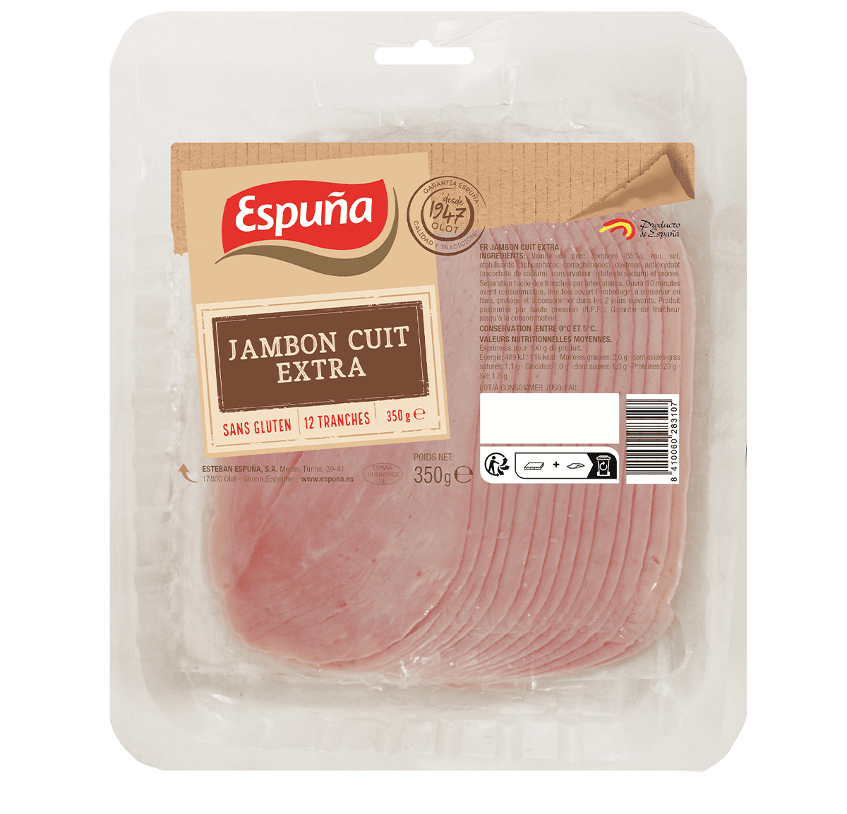 Cooked ham slices 350g