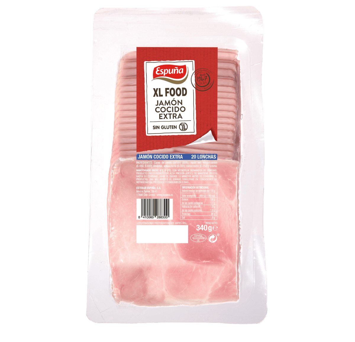 Cooked ham slices 11x11 340g