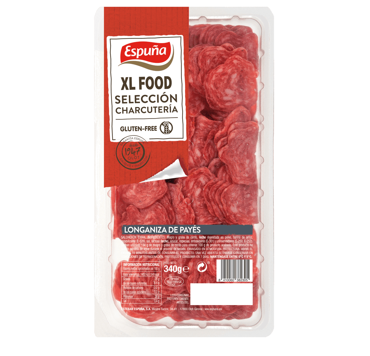 Traditional spanish sausage slices 340g