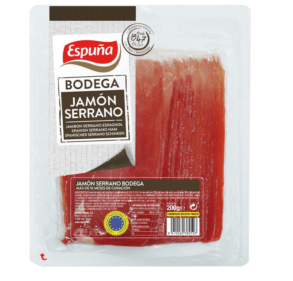 Serrano ham slices 200g