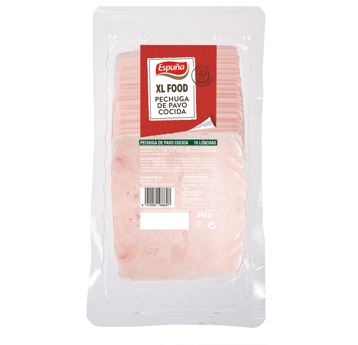 Cooked turkey slices 11x11 340g