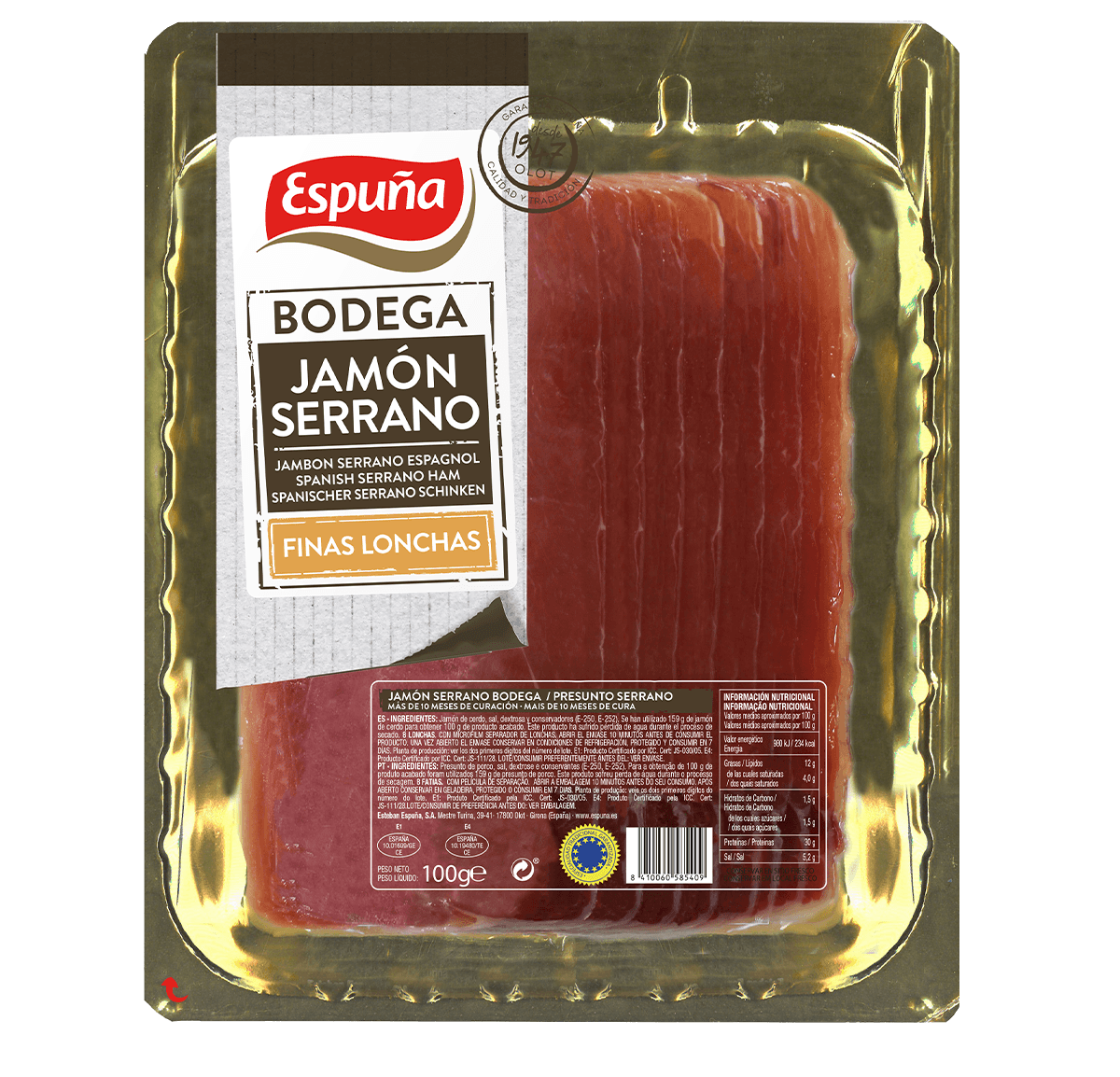 Serrano ham thin slices 100g