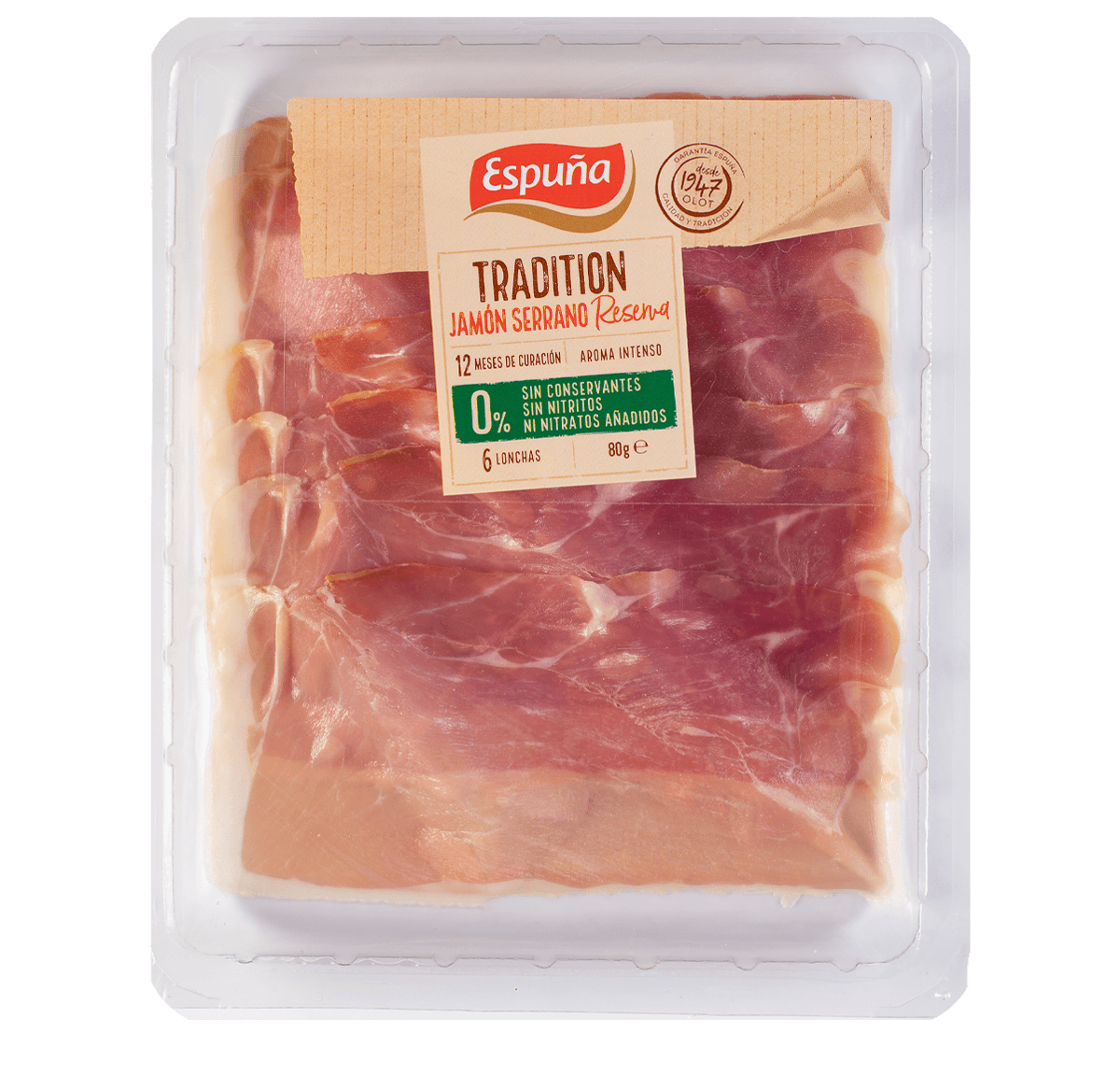 Tradition serrano ham reserva thin slices 80g