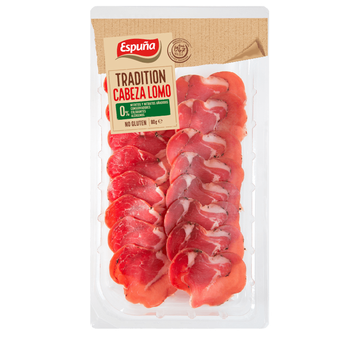 Tradition dry-cured loin (pork collar) slices 80g