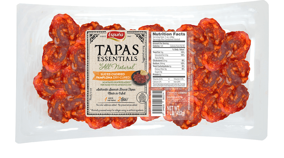 Chorizo pamplona slices 1 lb. abf & all natural