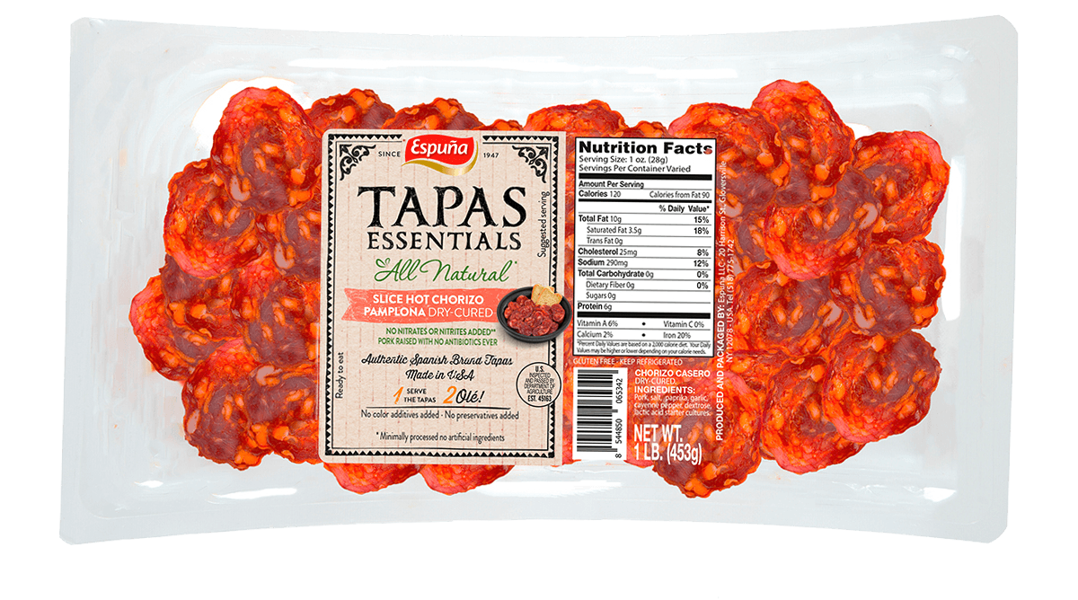 Hot chorizo pamplona slices 1 lb. abf & all natural