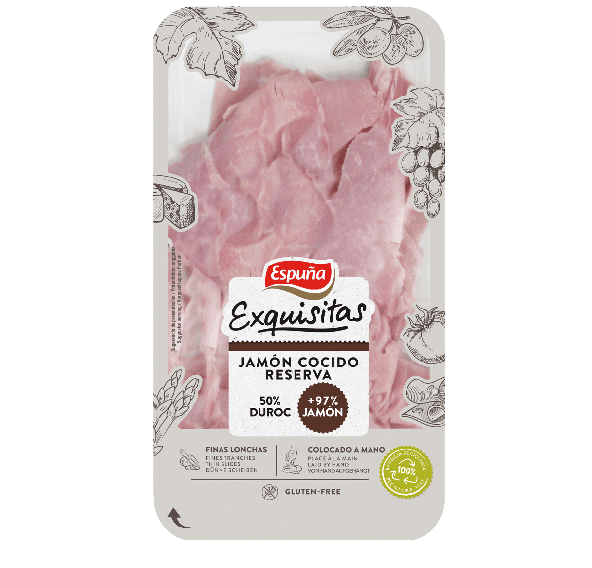 Cooked ham 50% duroc 80g - 97% ham